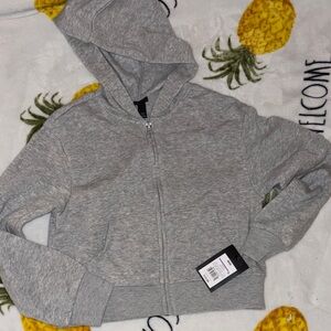 Gray Zip-Up Hoodie kids medium